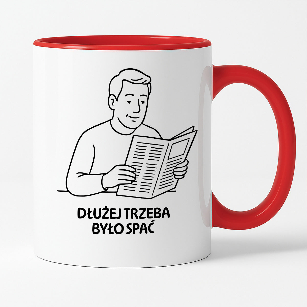 Kubek z nadrukiem "Dłużej trzeba było spać" - Cytaty TATY - DZIEŃ TATY