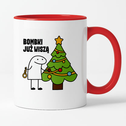 Kubek świąteczny mem "Bombki już wiszą"