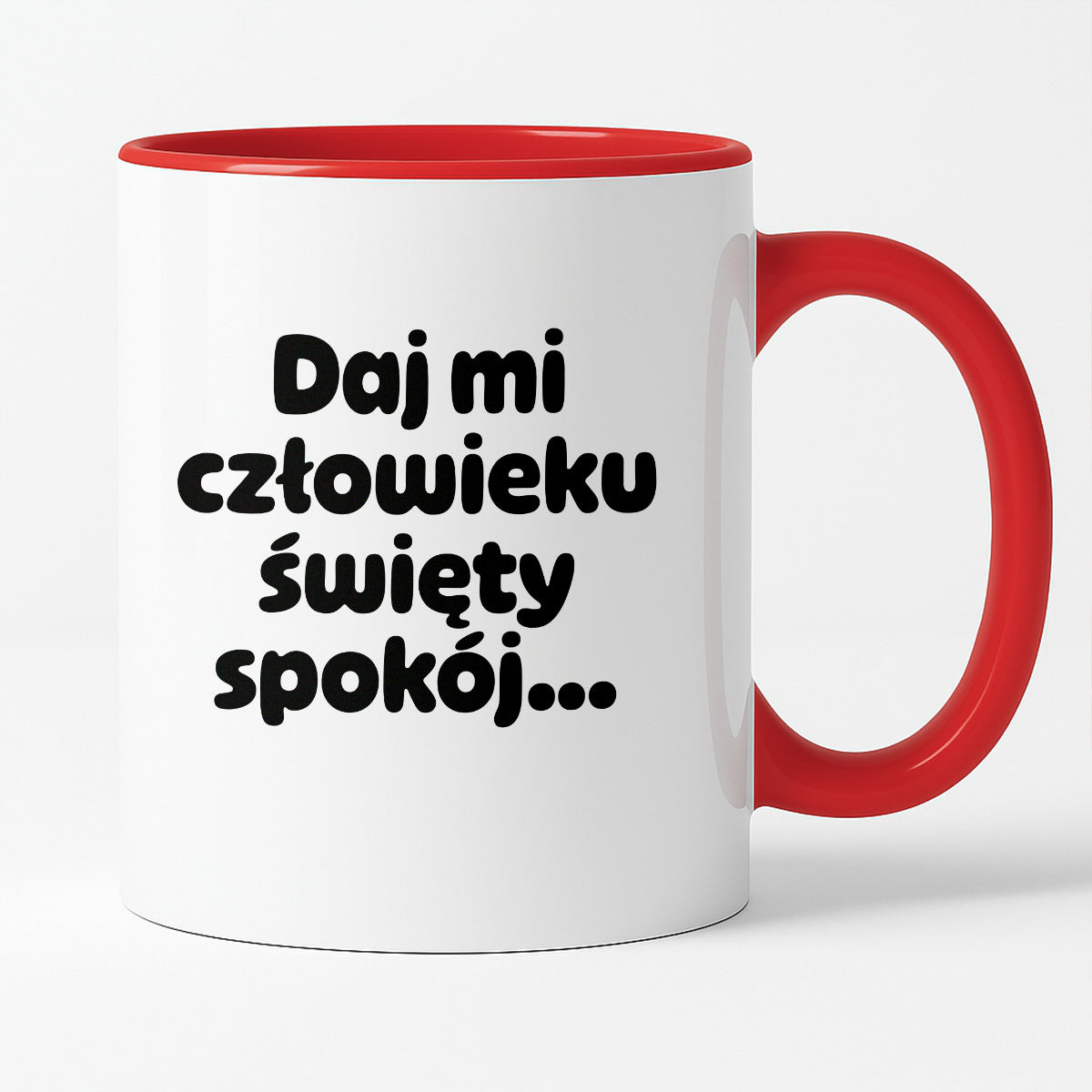 Kubek z nadrukiem - "Daj mi człowieku święty spokój"