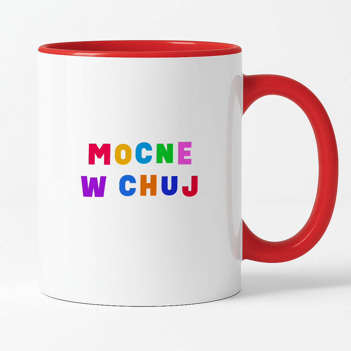 Kubek z kolorowym nadrukiem "mocne w chuj"