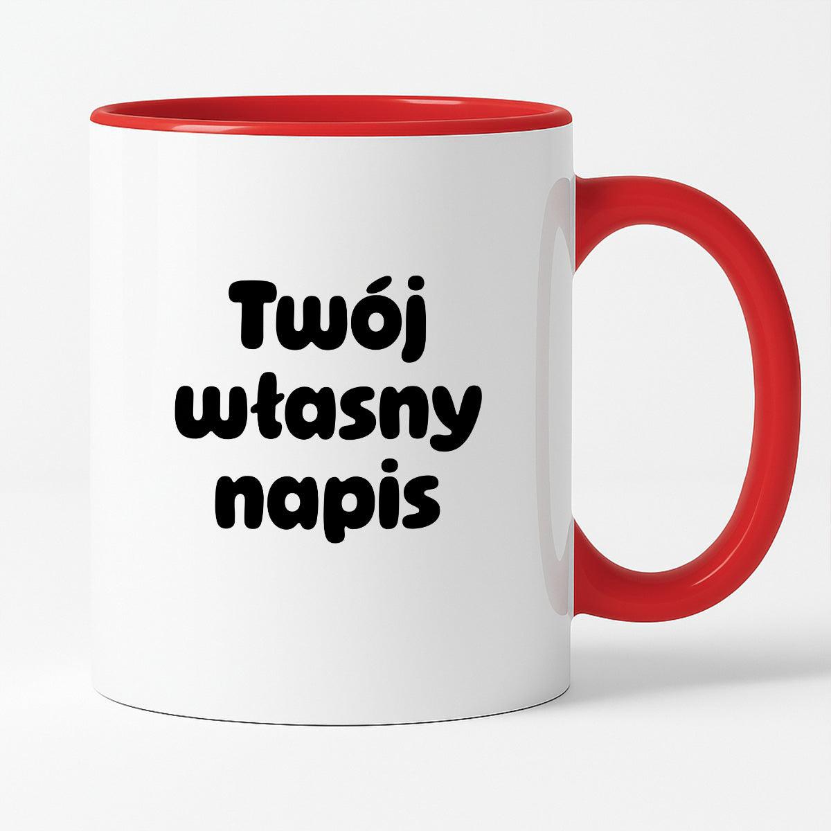 Kubek spersonalizowany z własnym napisem III - CZARNY NAPIS