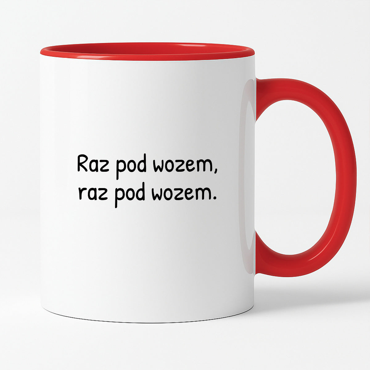 Kubek z nadrukiem - "Raz pod wozem, raz pod wozem."