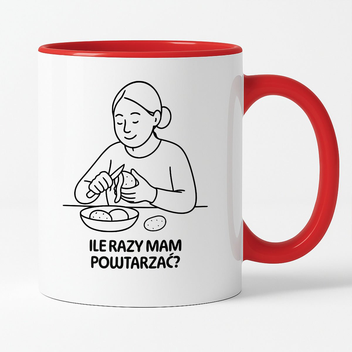 Kubek z nadrukiem "Ile razy mam powtarzać?" - Cytaty MAMY - DZIEŃ MAMY