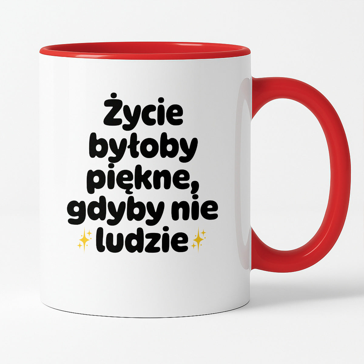 Kubek z nadrukiem - "Życie byłoby piękne, gdyby nie ludzie"
