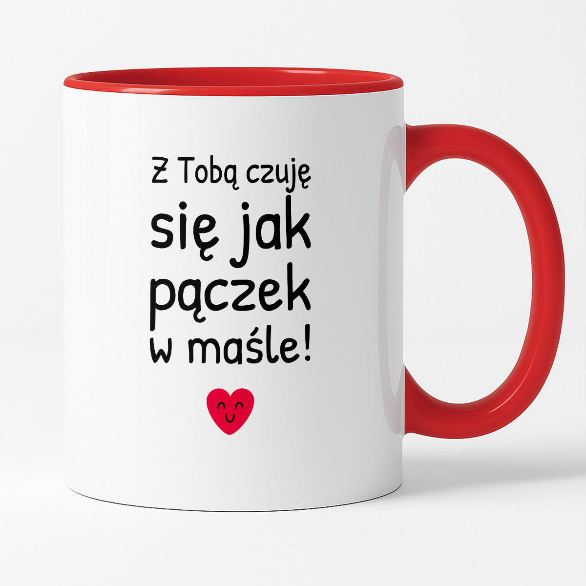 Kubek z nadrukiem - "Z Tobą czuję się jak pączek w maśle!"