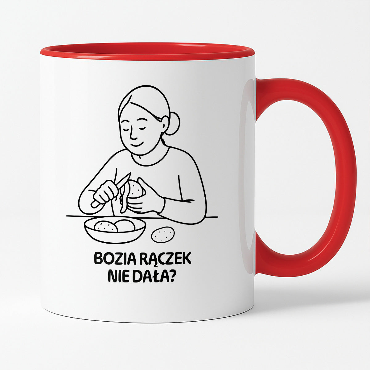 Kubek z nadrukiem "Bozia rączek nie dała?" - Cytaty MAMY - DZIEŃ MAMY