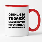 Kubek z nadrukiem - "Dziękuję za tę garść bezcennych informacji"