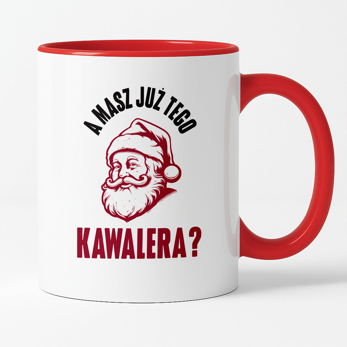 Kubek świąteczny z Mikołajem "A masz już tego kawalera?"