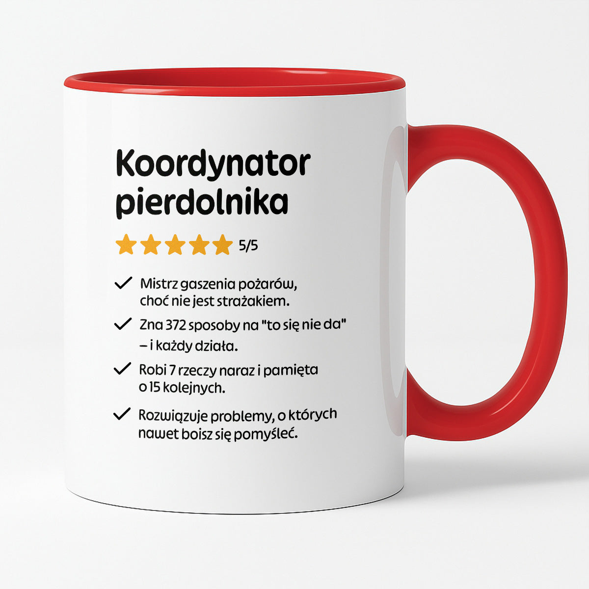 Kubek z nadrukiem "Koordynator pierdolnika"