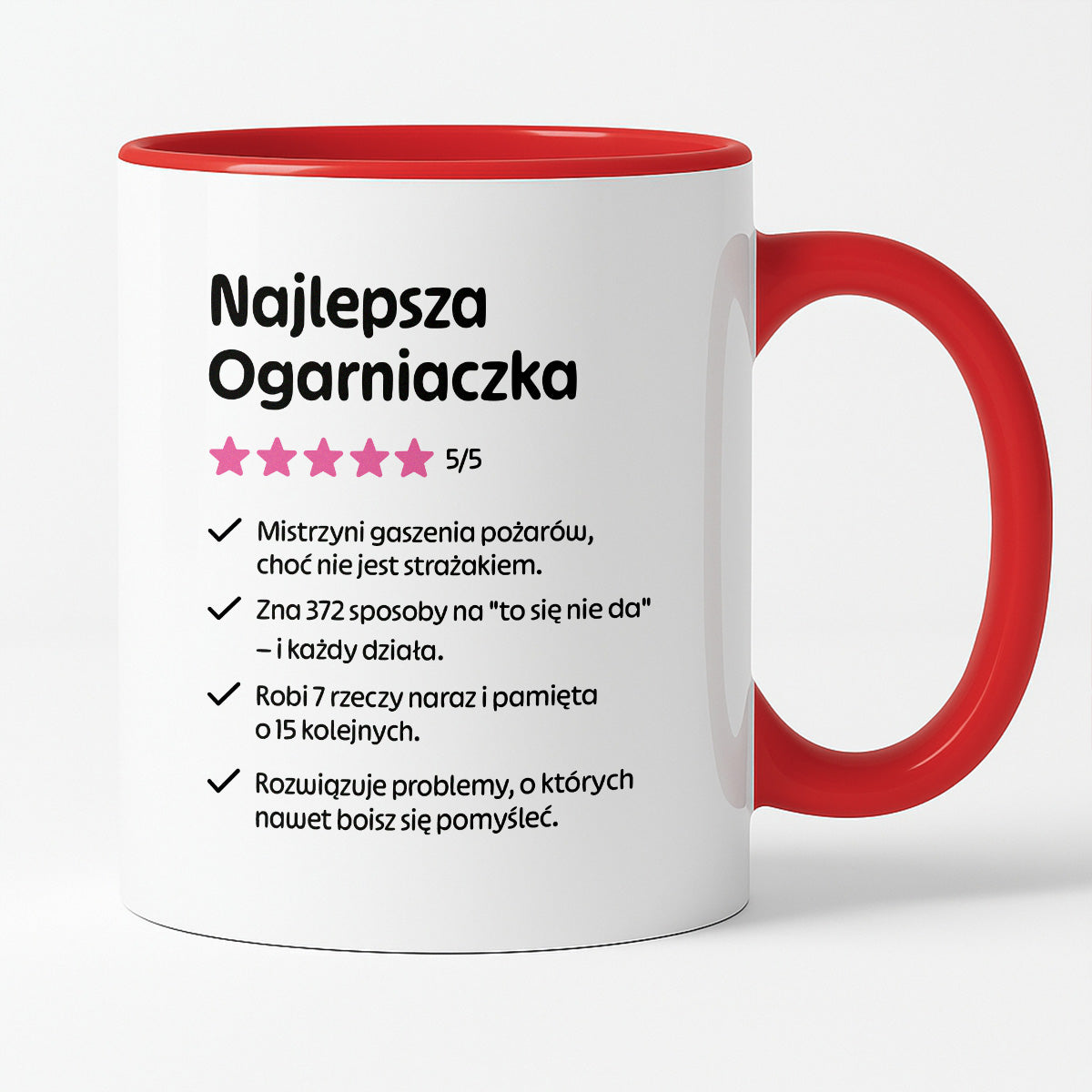 Kubek z nadrukiem "Najlepsza Ogarniaczka"
