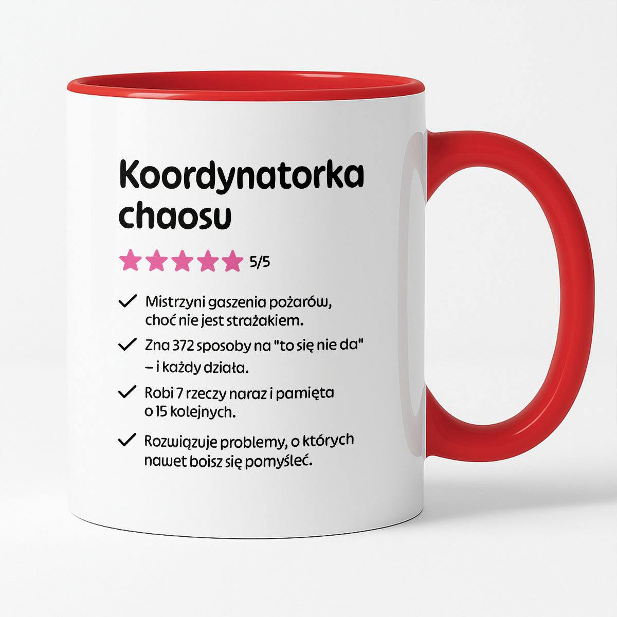 Kubek z nadrukiem "Koordynatorka chaosu"