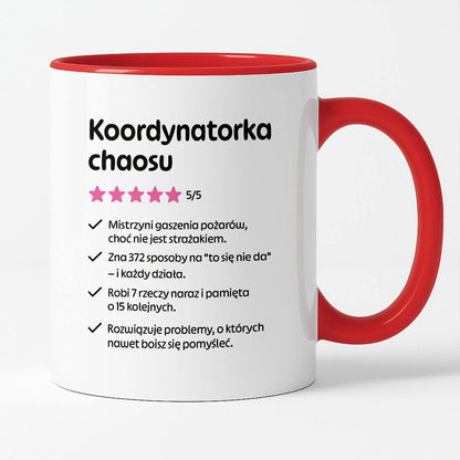 Kubek z nadrukiem "Koordynatorka chaosu"
