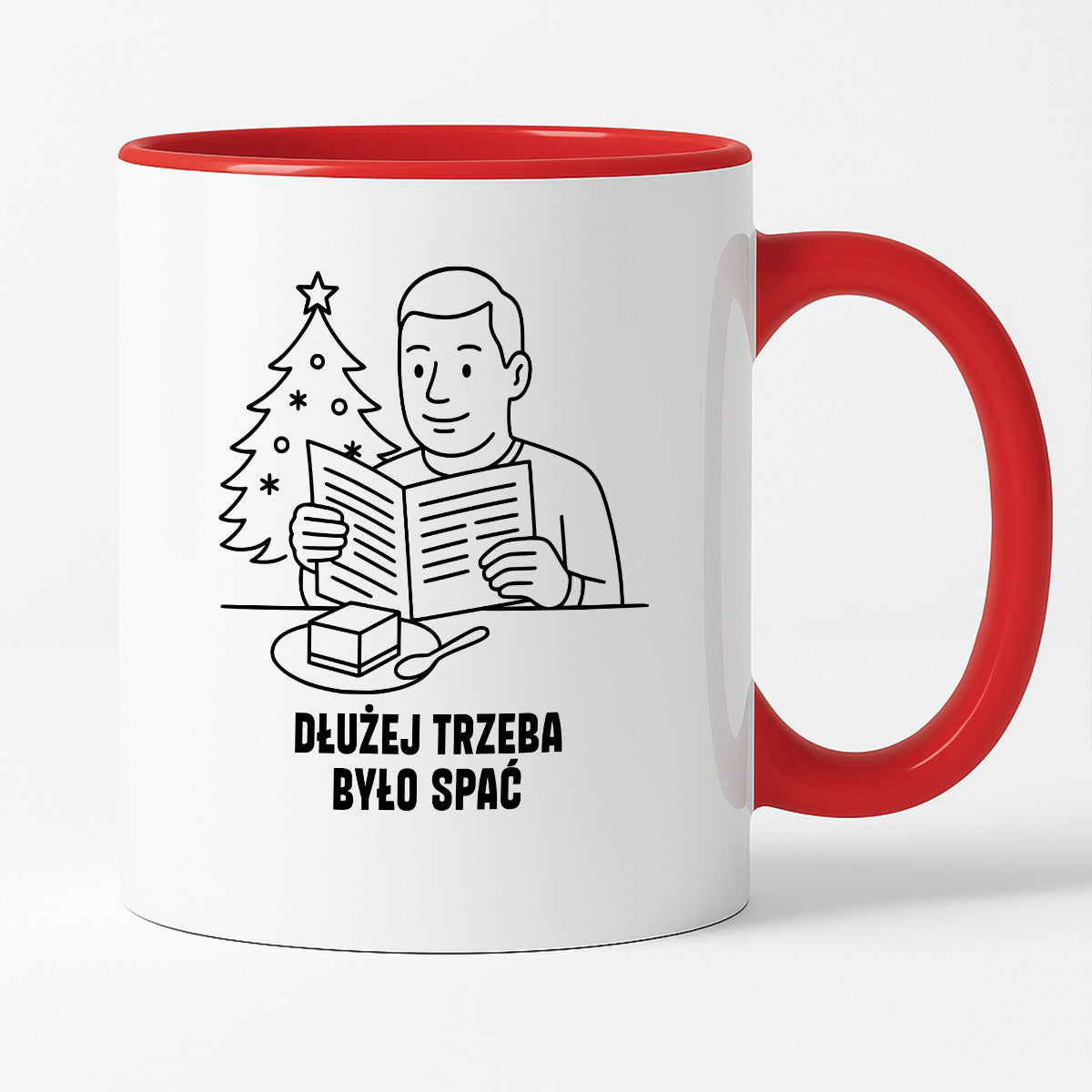 Kubek świąteczny z cytatem TATY - "Dłużej trzeba było spać"