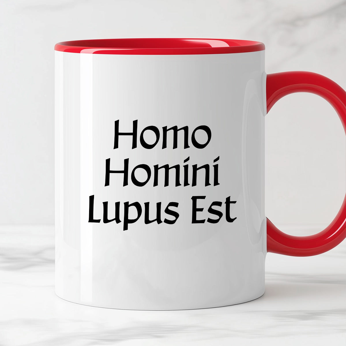 Kubek z nadrukiem "Homo Homini Lupus Est" v2