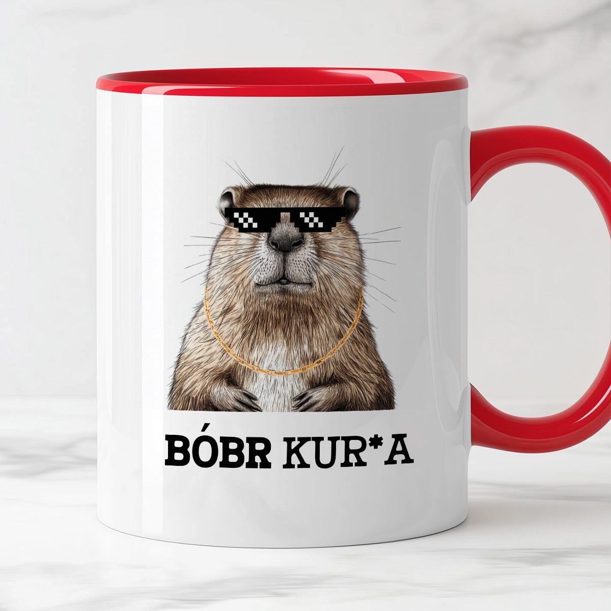 Kubek z nadrukiem "Bóbr kur*a"