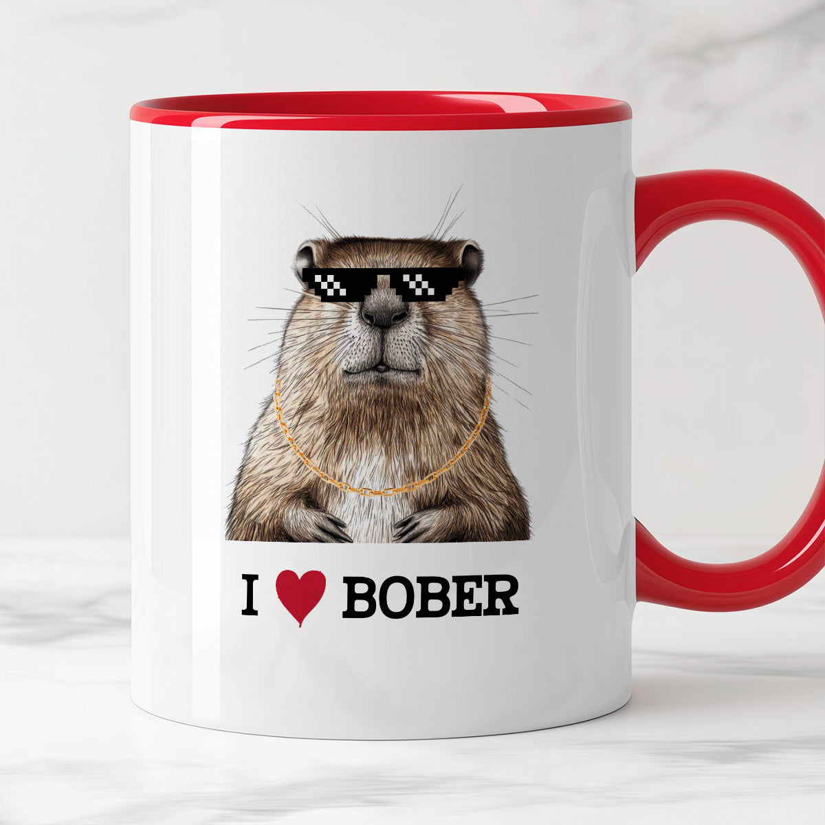 Kubek z nadrukiem "I love BOBER"