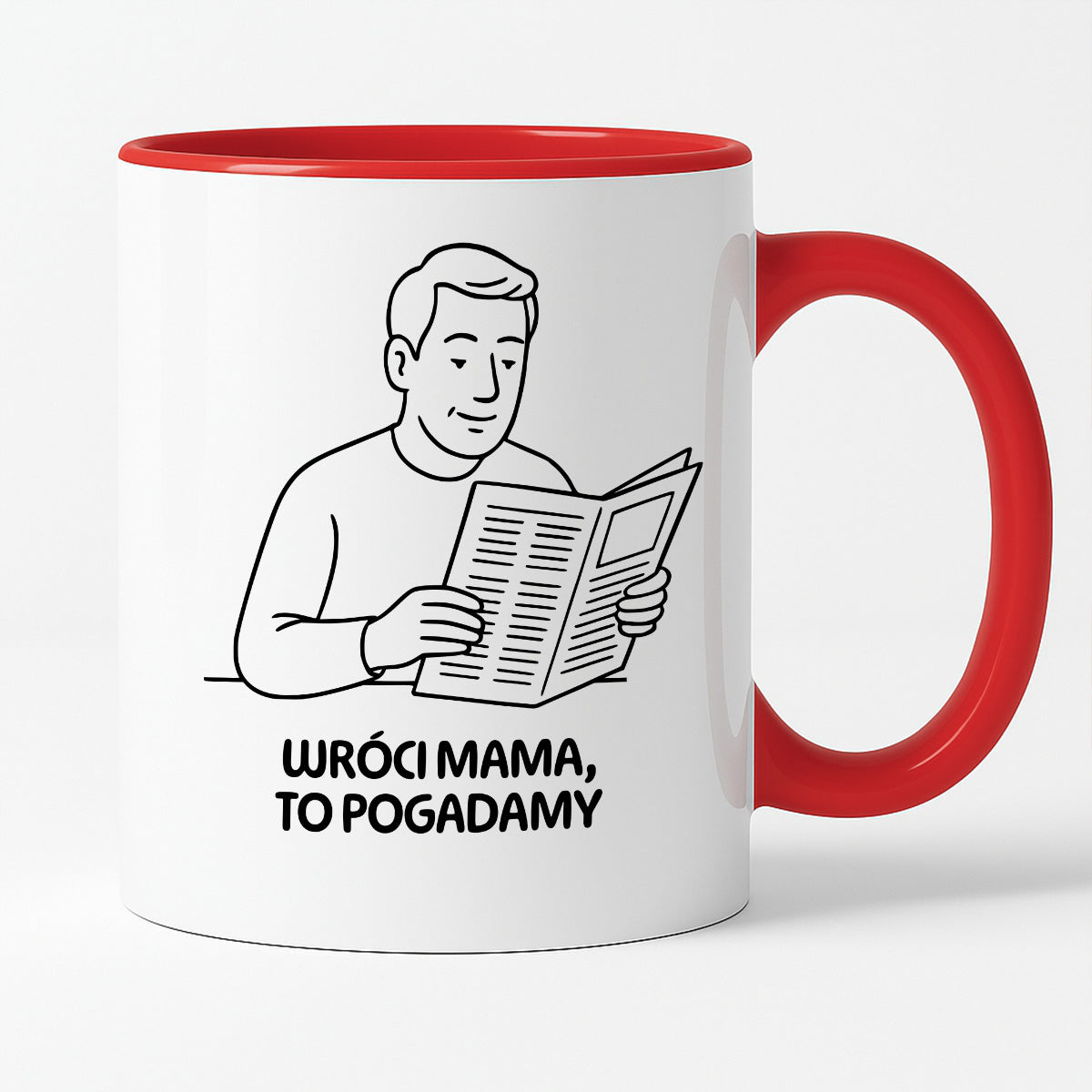 Kubek z nadrukiem "Wróci mama to pogadamy" - Cytaty TATY - DZIEŃ TATY