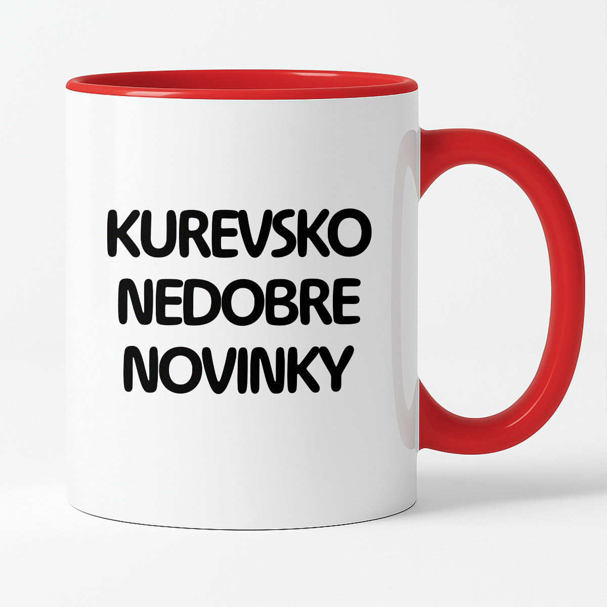 Kubek z nadrukiem - "kurevsko nedobre novinky"