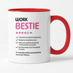 Kubek z nadrukiem "Work Bestie" na odejście z pracy