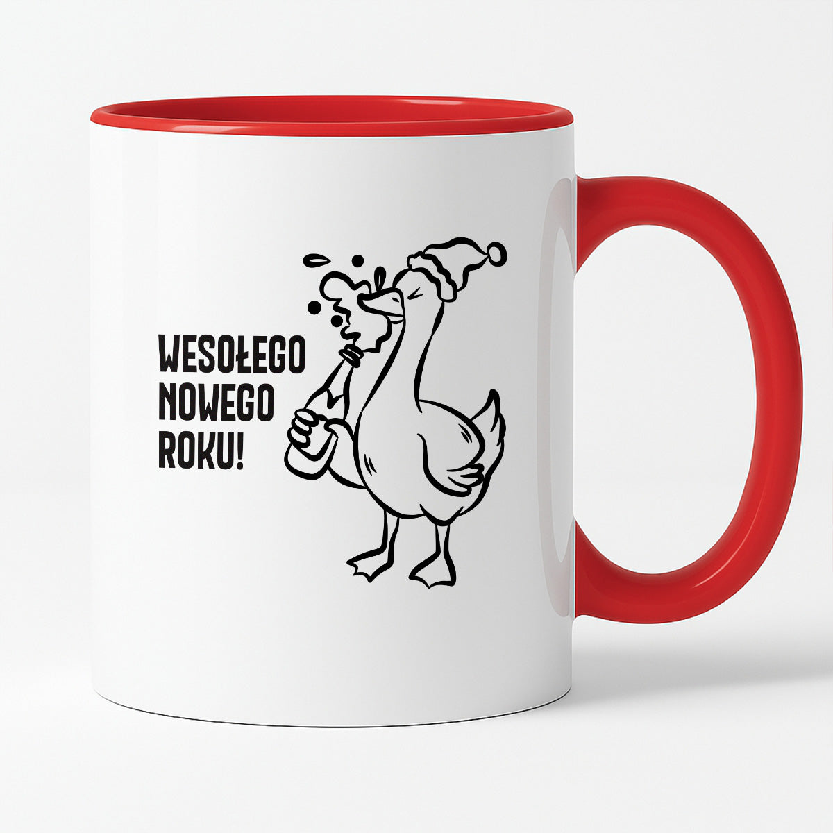 Kubek świąteczny z GĄSKĄ - "WESOŁEGO NOWEGO ROKU"
