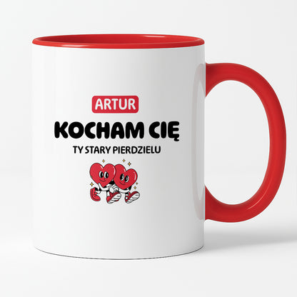 Kubek spersonalizowany z IMIENIEM "Kocham Cię STARY PIERDZIELU I"