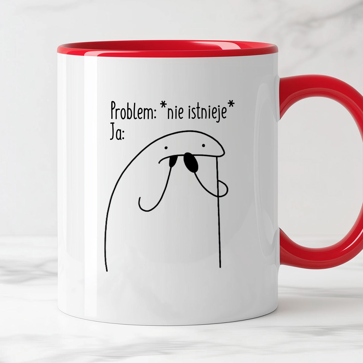 Kubek z nadrukiem "Problem: *nie istnieje* Ja:"