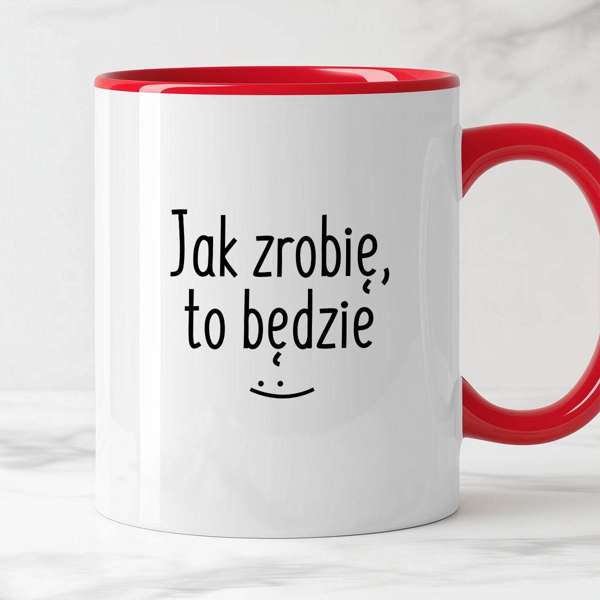 Kubek z nadrukiem "Jak zrobię, to będzie" FB