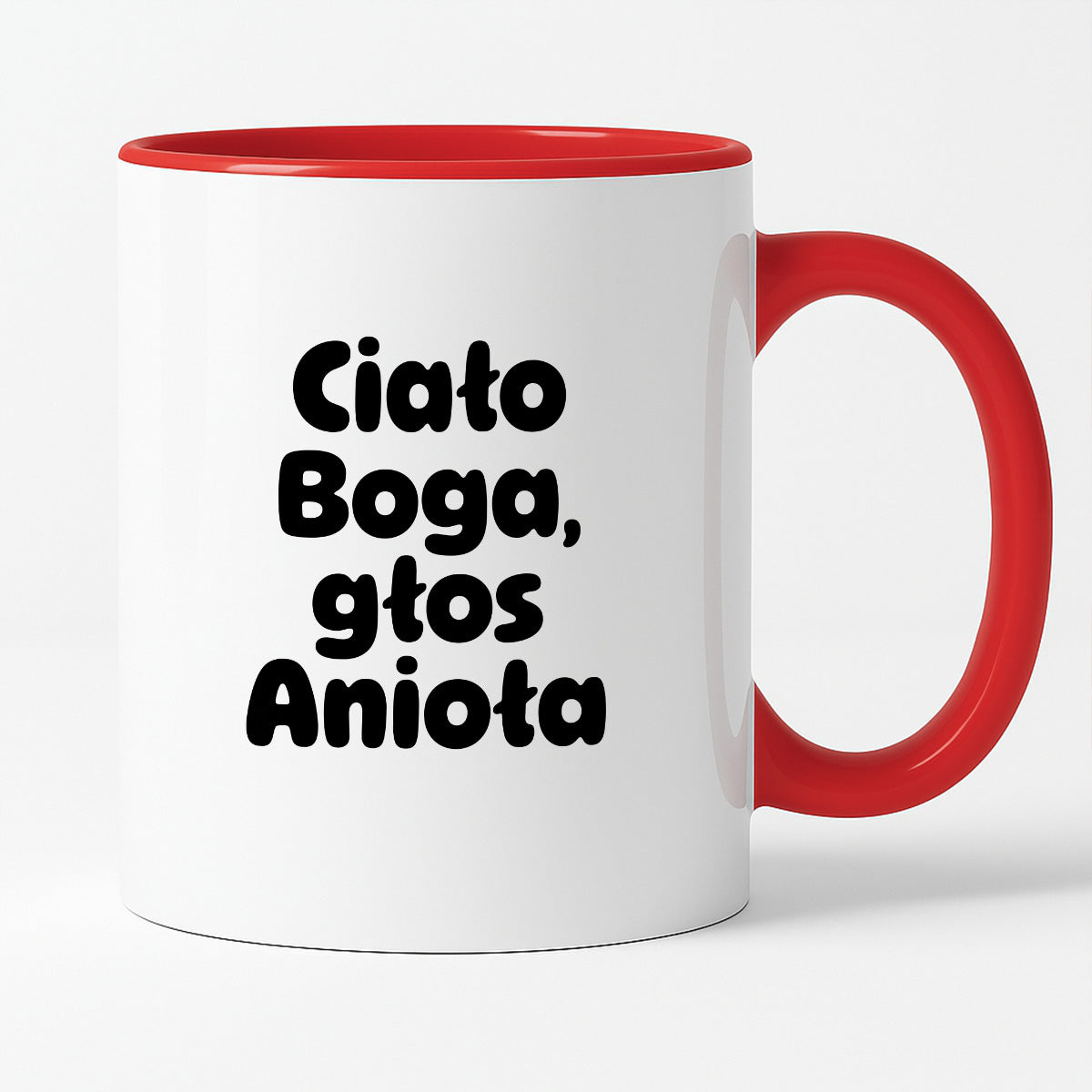 Kubek z nadrukiem "Ciało Boga, głos Anioła"