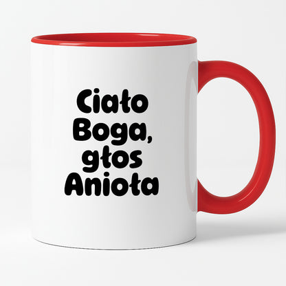 Kubek z nadrukiem "Ciało Boga, głos Anioła"