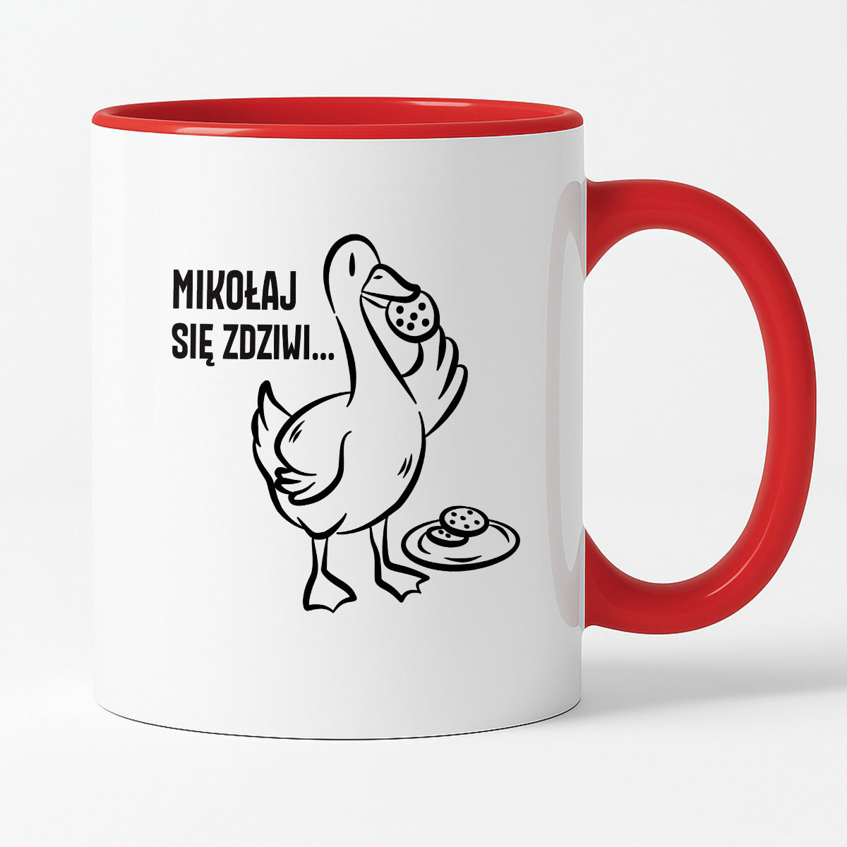 Kubek świąteczny z GĄSKĄ - "MIKOŁAJ SIĘ ZDZIWI"