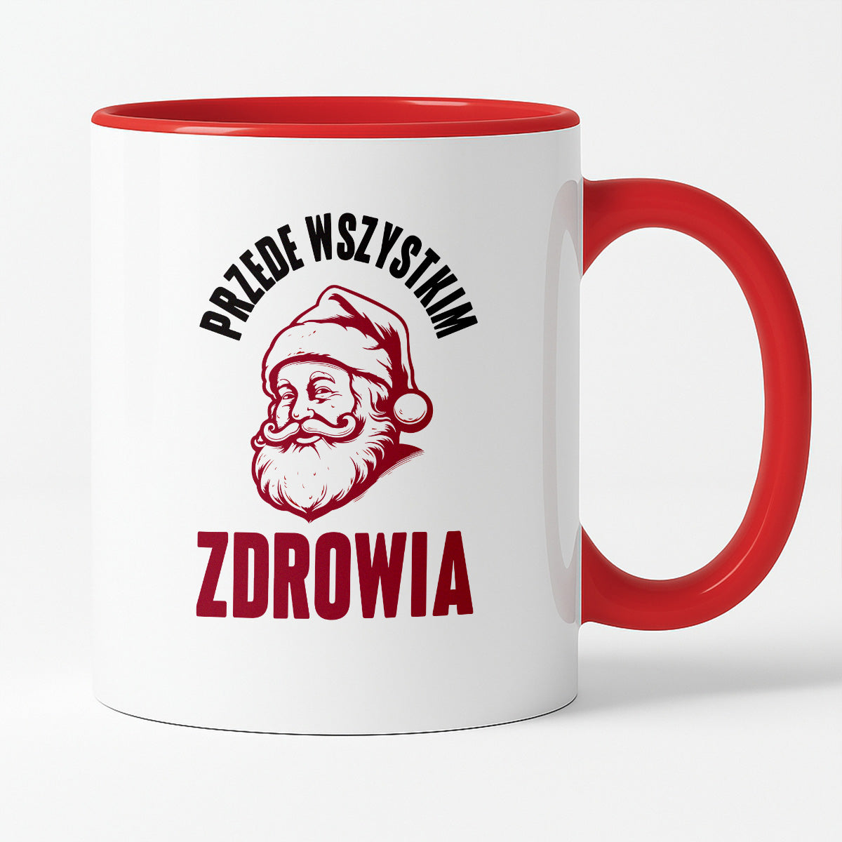 Kubek świąteczny z Mikołajem "Przede wszystkim ZDROWIA"