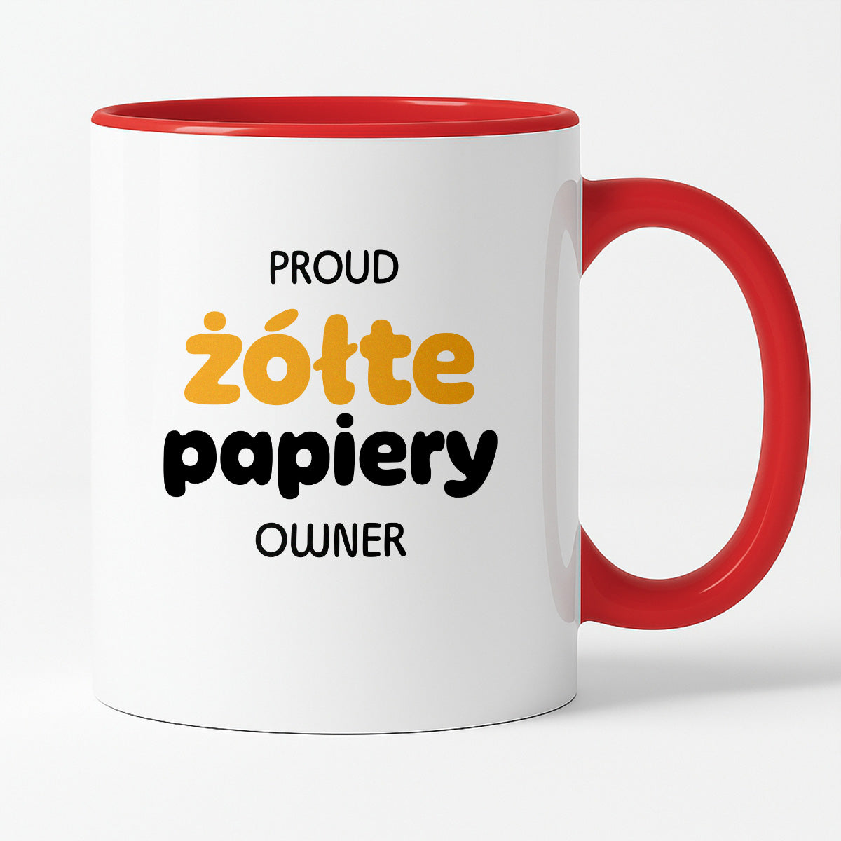 Kubek z nadrukiem - "PROUD żółte papiery OWNER"