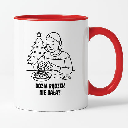 Kubek świąteczny z cytatem MAMY - "Bozia rączek nie dała?"