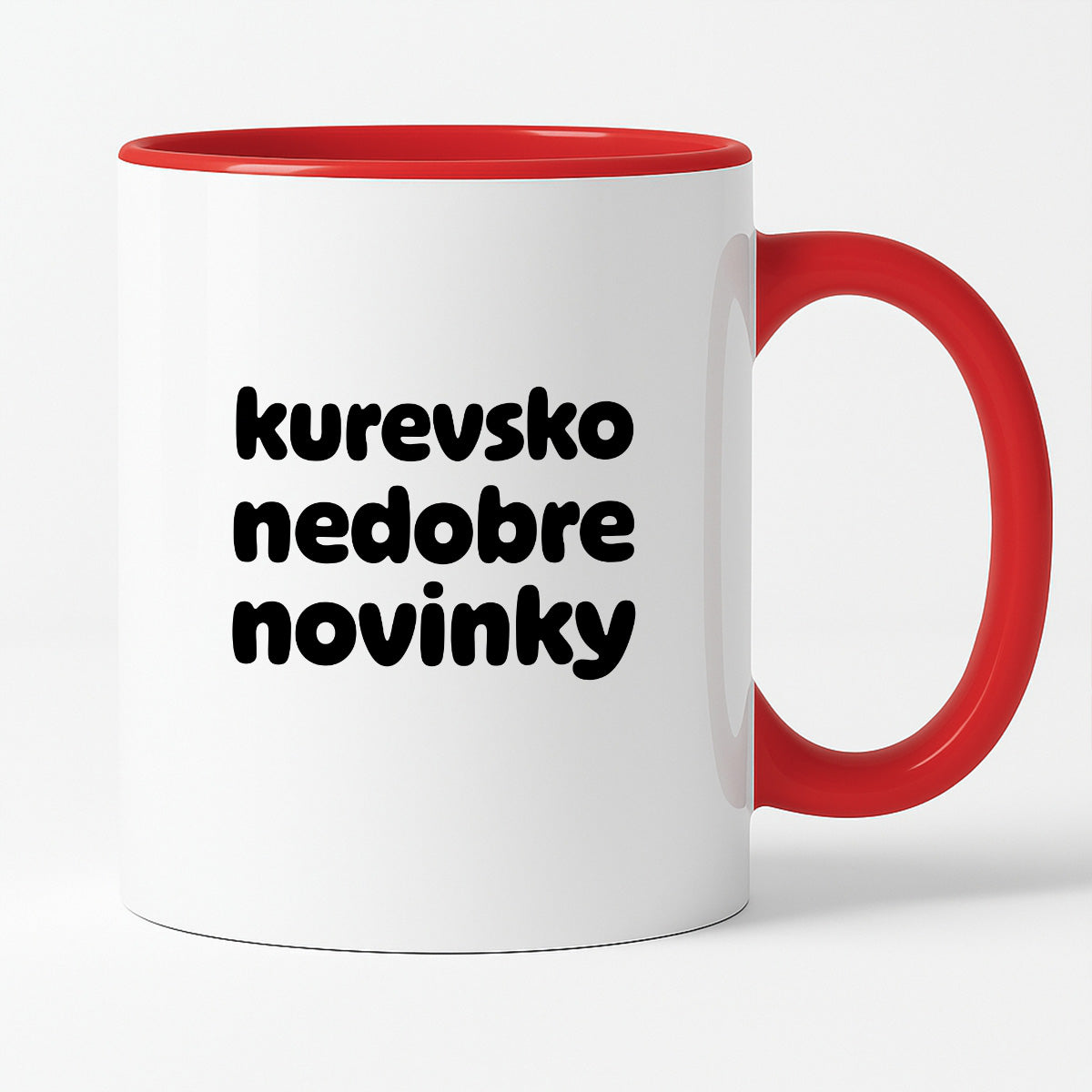 Kubek z nadrukiem - "kurevsko nedobre novinky" v2