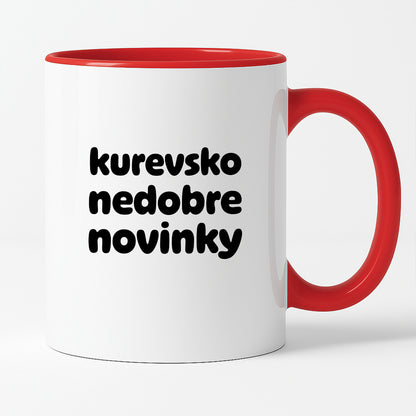 Kubek z nadrukiem - "kurevsko nedobre novinky" v2