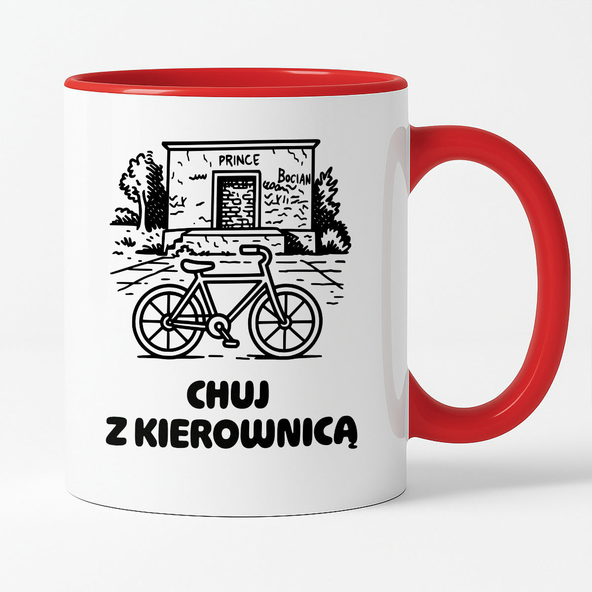 Kubek z nadrukiem - HITY POLSKIEGO INTERNETU - PAWEŁ JUMPER - "Chuj z kierownicą"