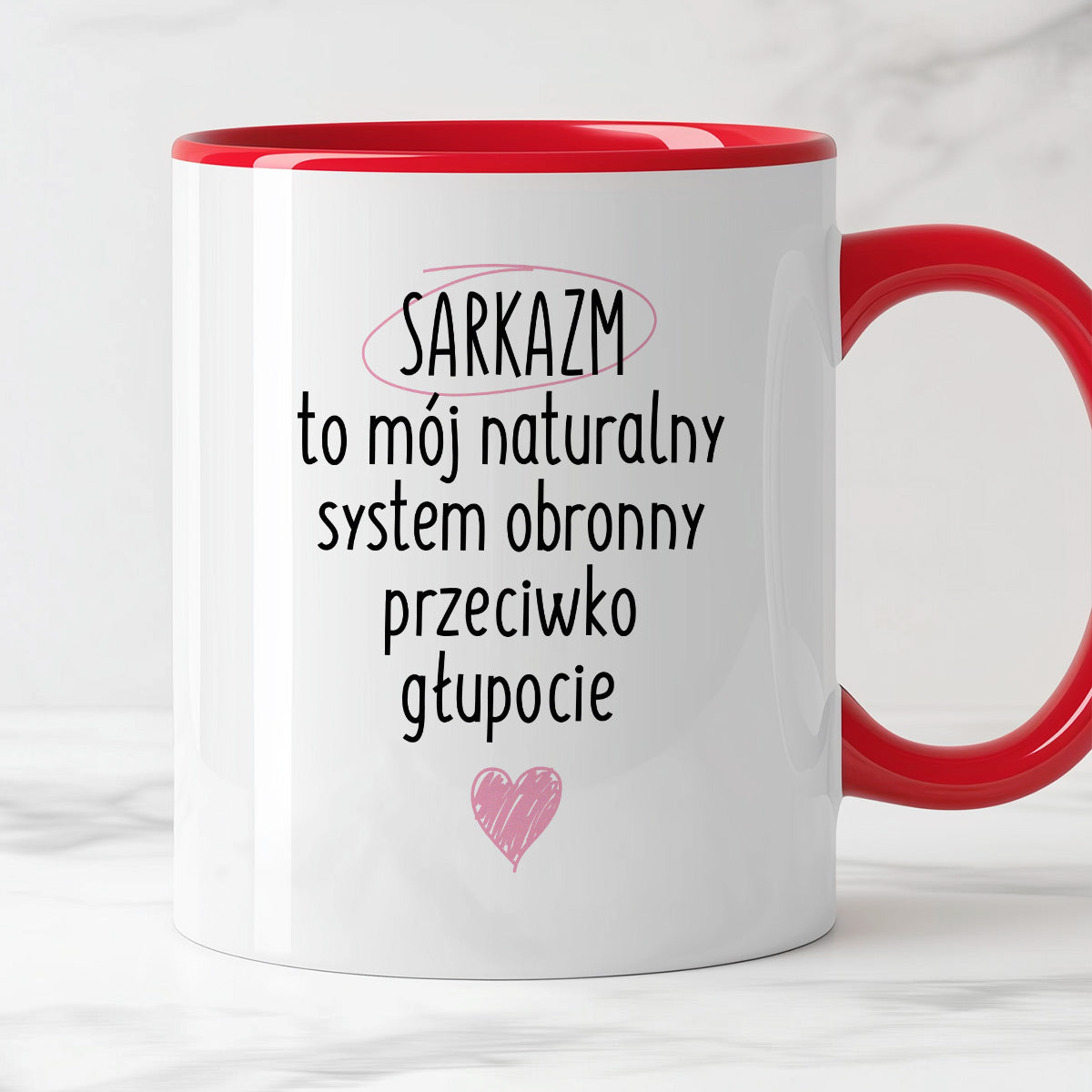 Kubek z nadrukiem "SARKAZM to mój naturalny system obronny przeciwko głupocie"