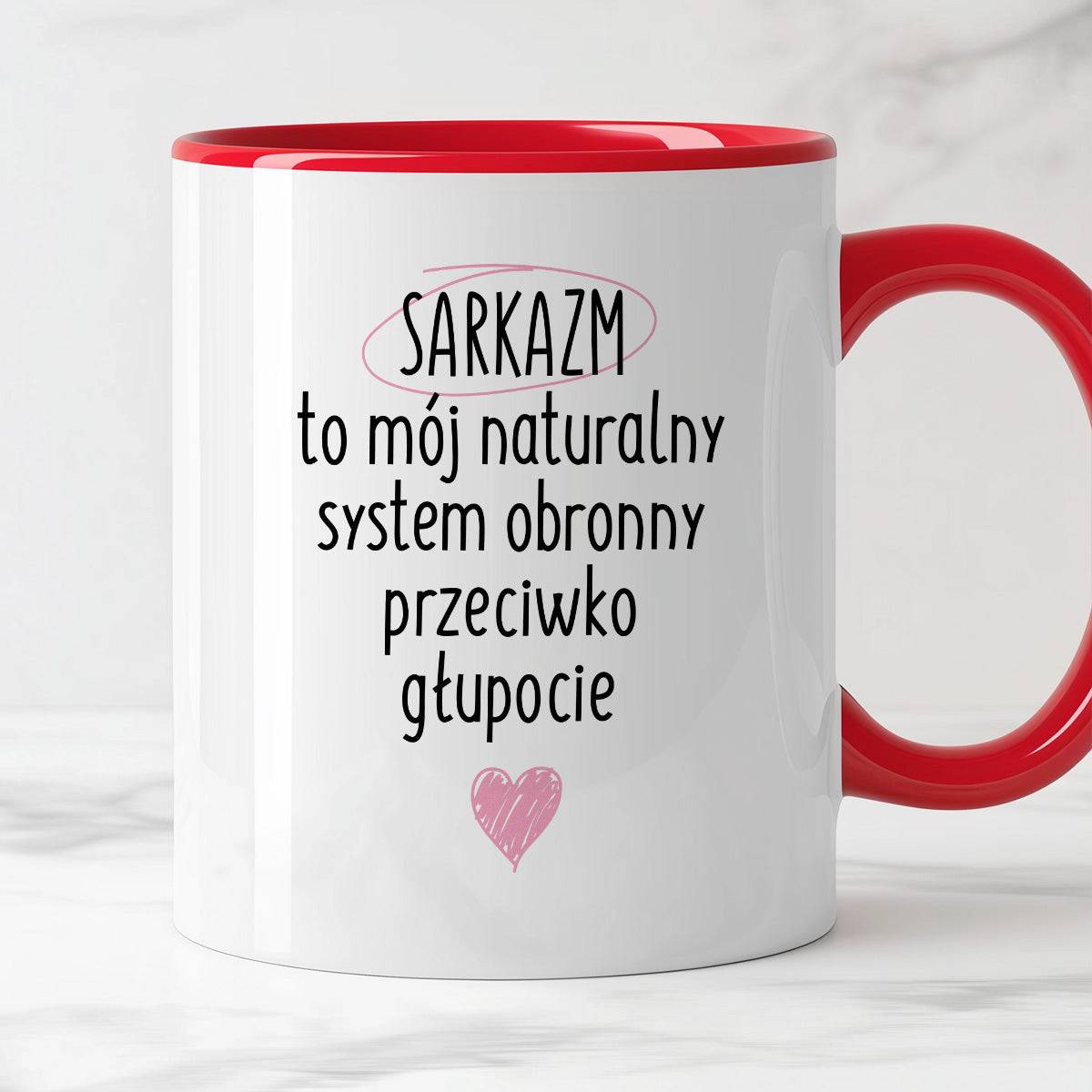 Kubek z nadrukiem "SARKAZM to mój naturalny system obronny przeciwko g