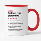 Kubek spersonalizowany z nadrukiem "Szefowa tego pierdolnika"