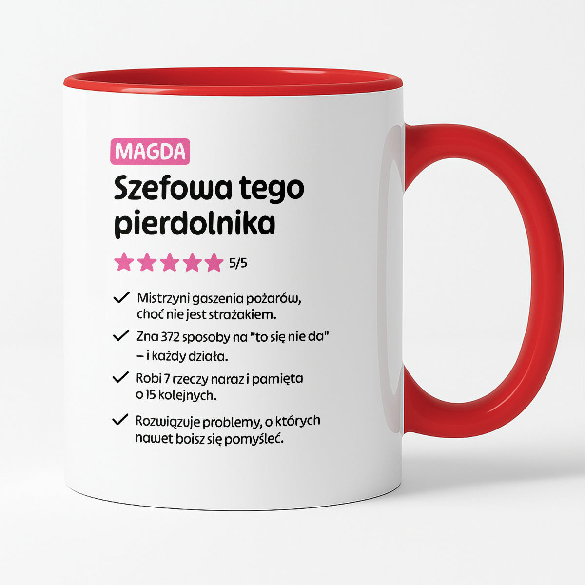 Kubek spersonalizowany z nadrukiem "Szefowa tego pierdolnika"