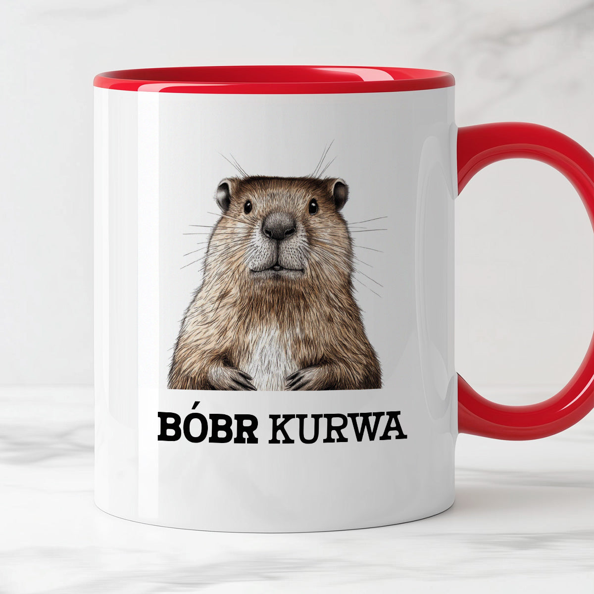 Kubek z nadrukiem "Bóbr kurwa"
