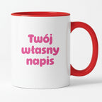 Kubek spersonalizowany z własnym napisem III - RÓŻOWY NAPIS