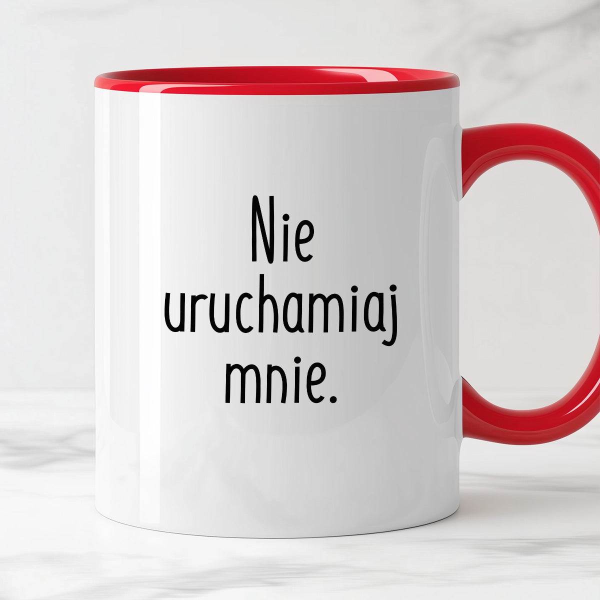 Kubek z nadrukiem "Nie uruchamiaj mnie" FB