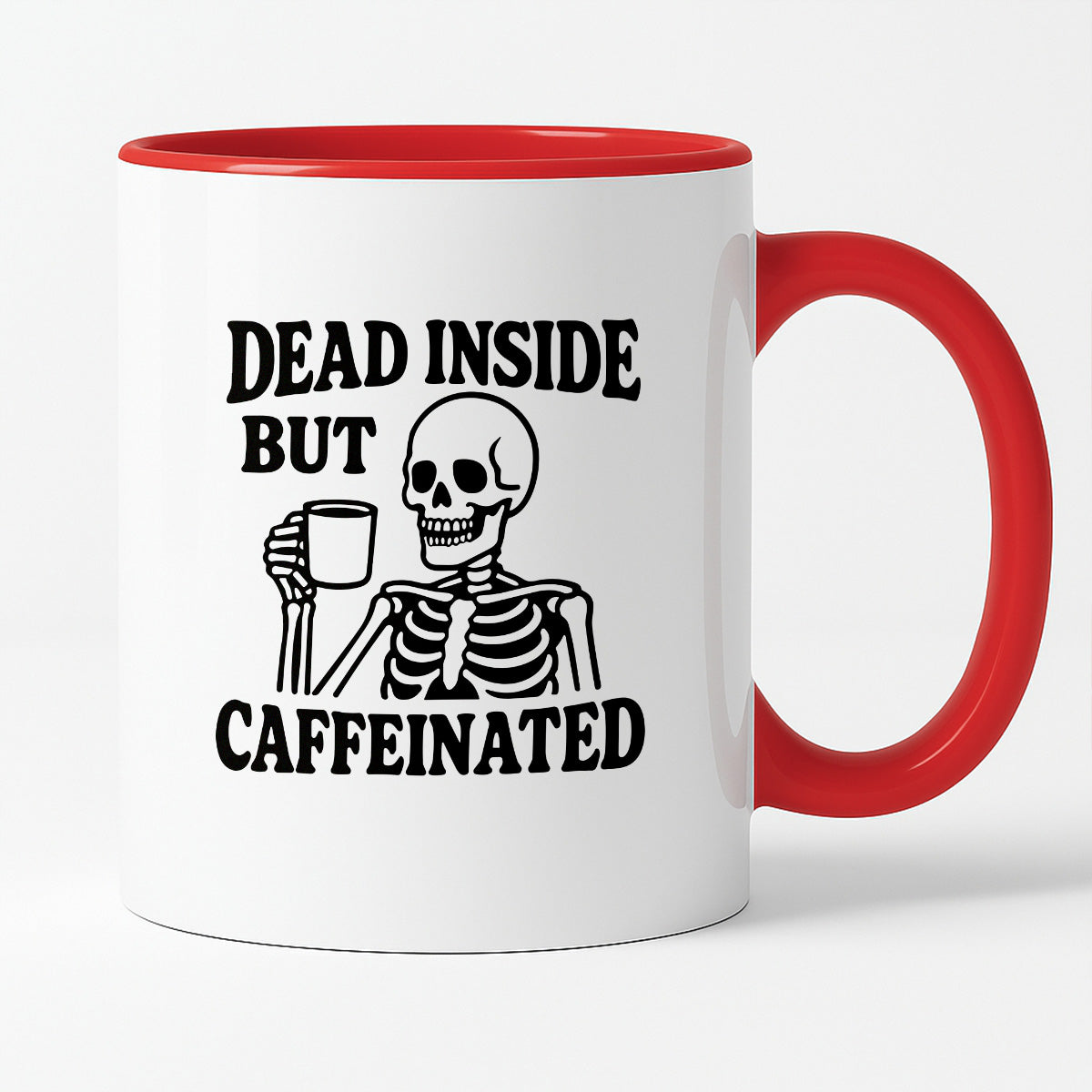 Kubek z nadrukiem "Dead inside but caffeinated"