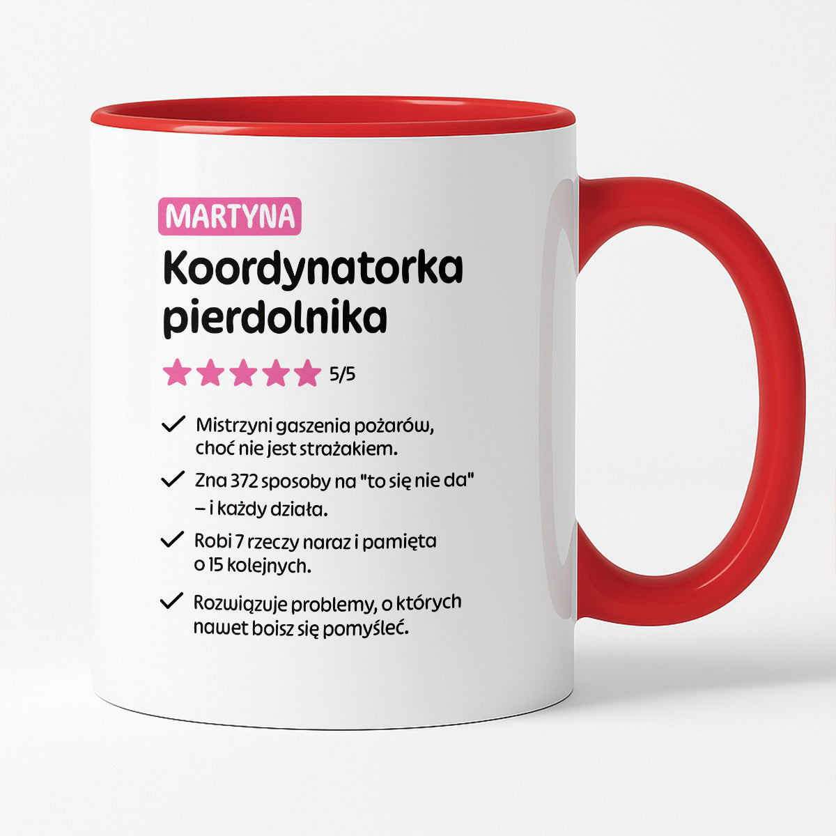 Kubek spersonalizowany z nadrukiem "Koordynatorka pierdolnika"