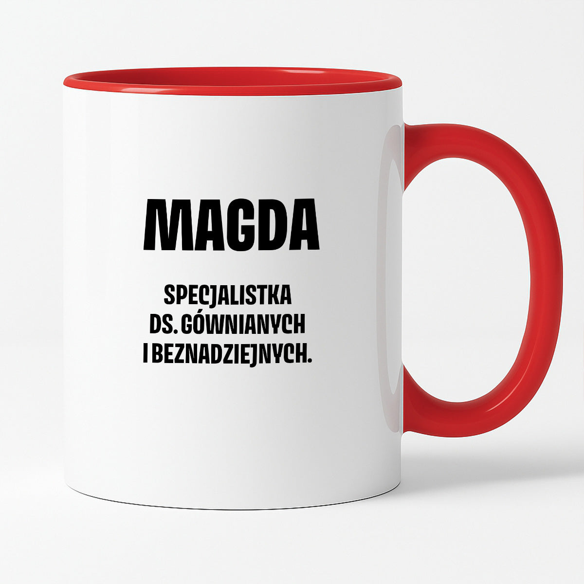 Kubek z IMIENIEM - "Specjalistka ds. gównianych i beznadziejnych"