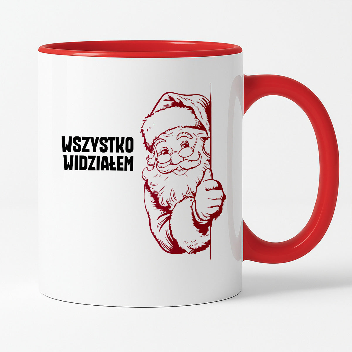 Kubek świąteczny z Mikołajem "Wszystko widziałem"