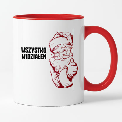 Kubek świąteczny z Mikołajem "Wszystko widziałem"