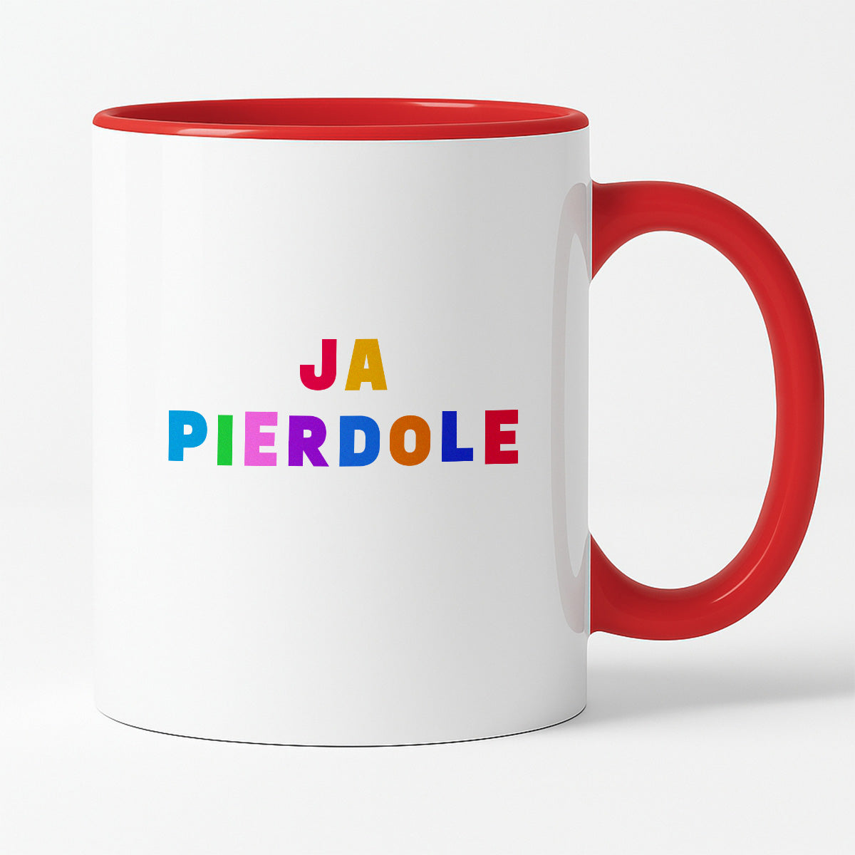 Kubek z kolorowym nadrukiem "ja pierdole"