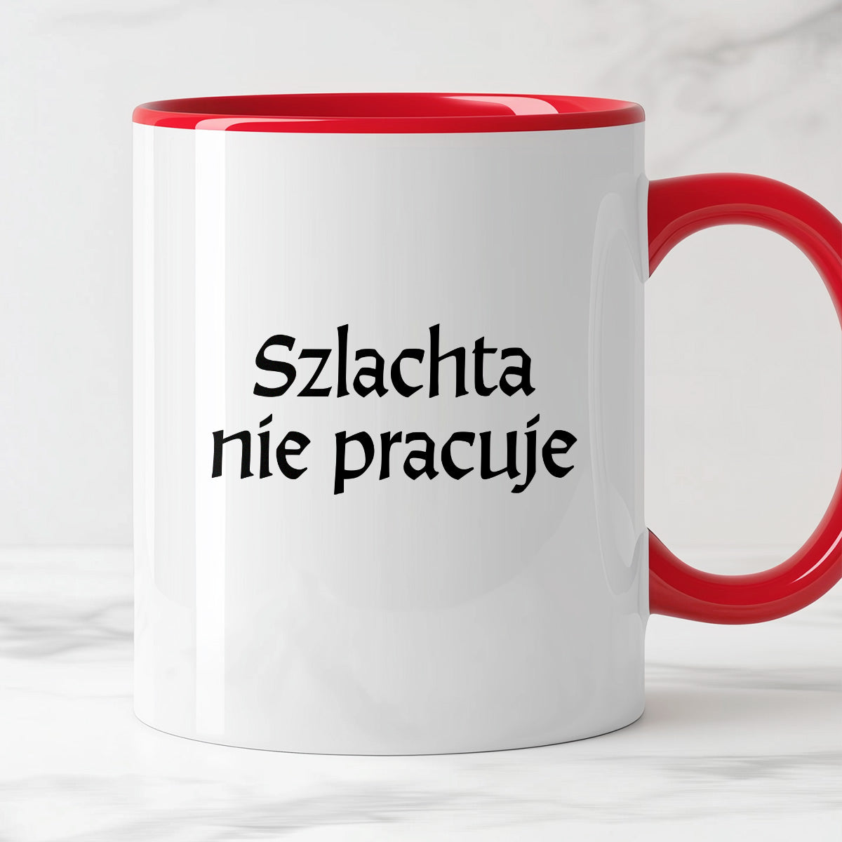 Kubek z nadrukiem "Szlachta nie pracuje" v2